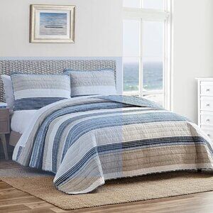Nautica - King Quilt Set, Cotton Reversible Bedding with Matching Shams, Bedding